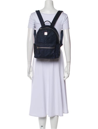 MCM Nylon Leather-Trimmed Backpack