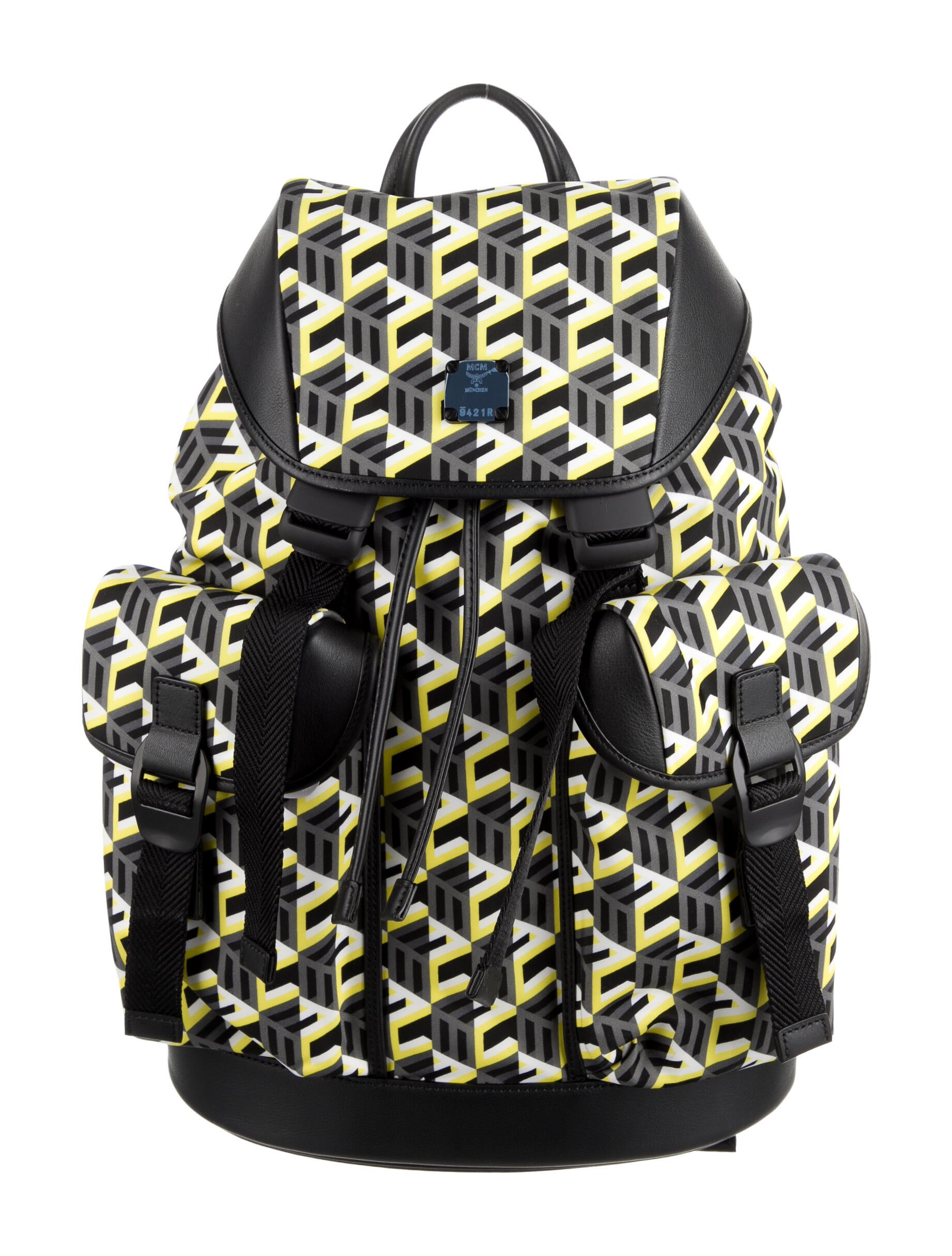 MCM Cubic Logo Nylon Backpack