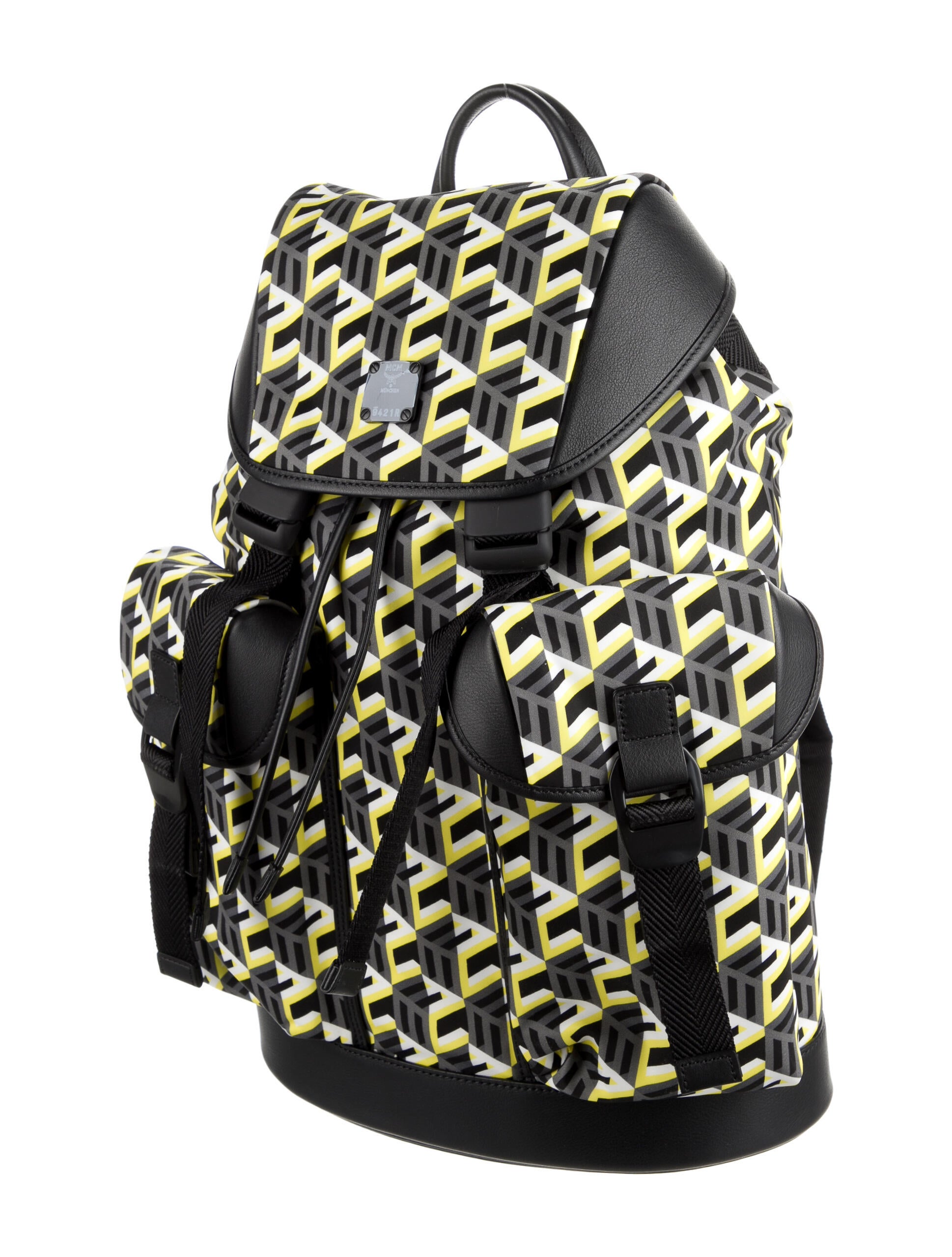 MCM Cubic Logo Nylon Backpack