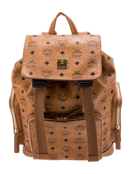MCM Visetos Leather-Trimmed Backpack