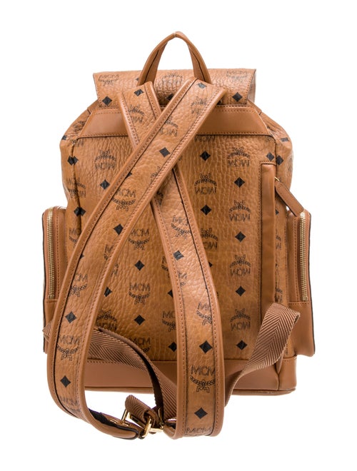 MCM Visetos Leather-Trimmed Backpack
