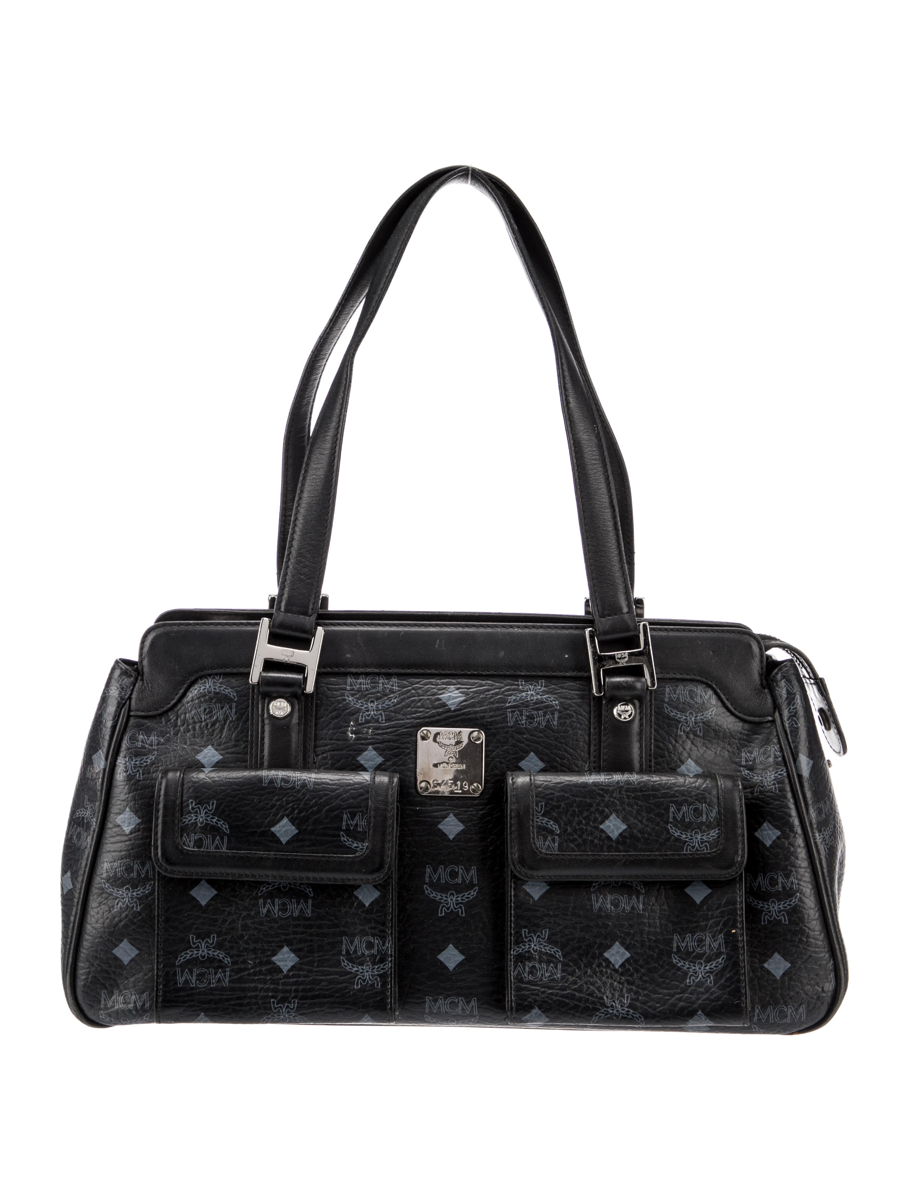 MCM Visetos Shoulder Bag Black Shoulder Bags, Handbags W3050511