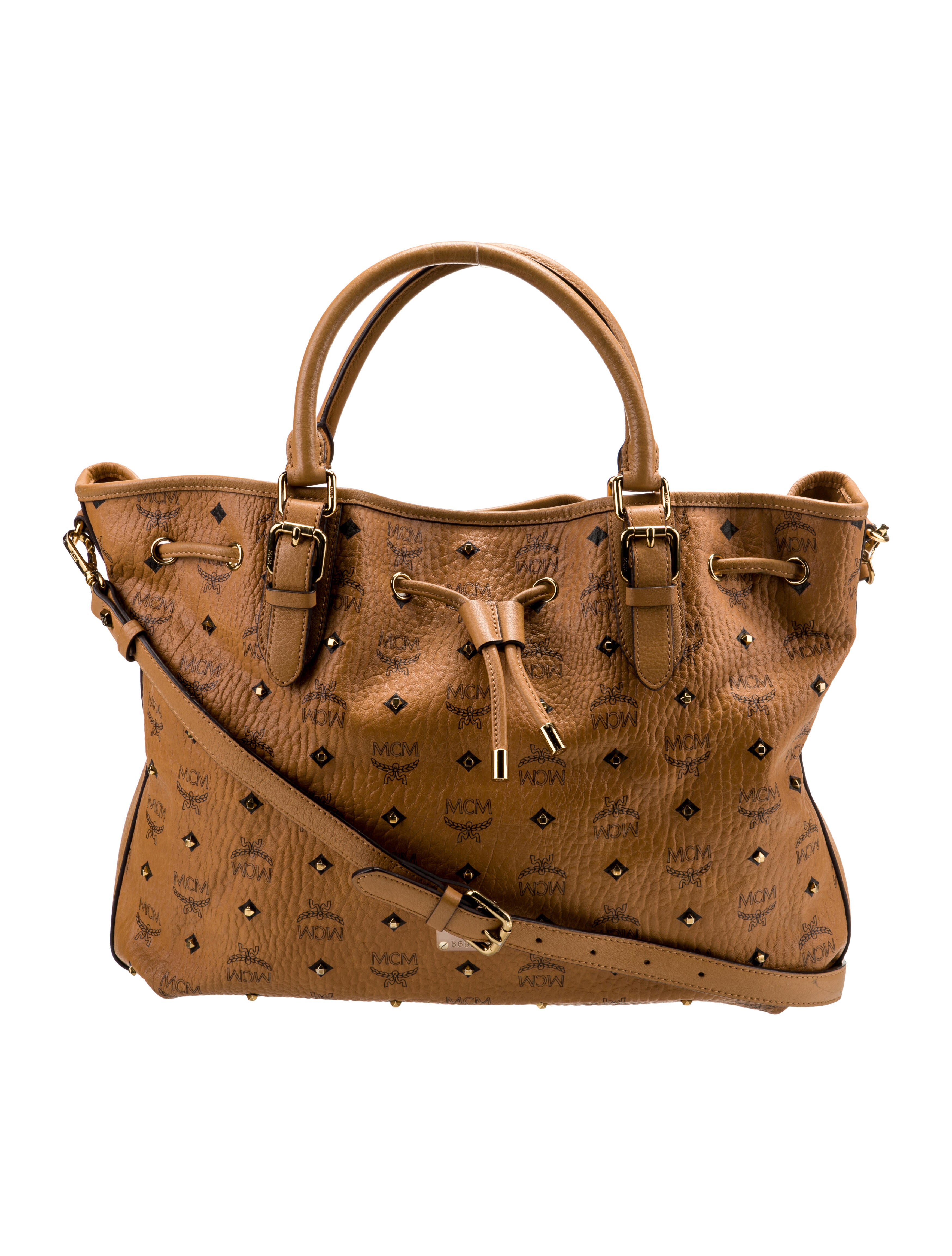 MCM Visetos Cognac Tote Bag Brown Totes, Handbags W3050950 The