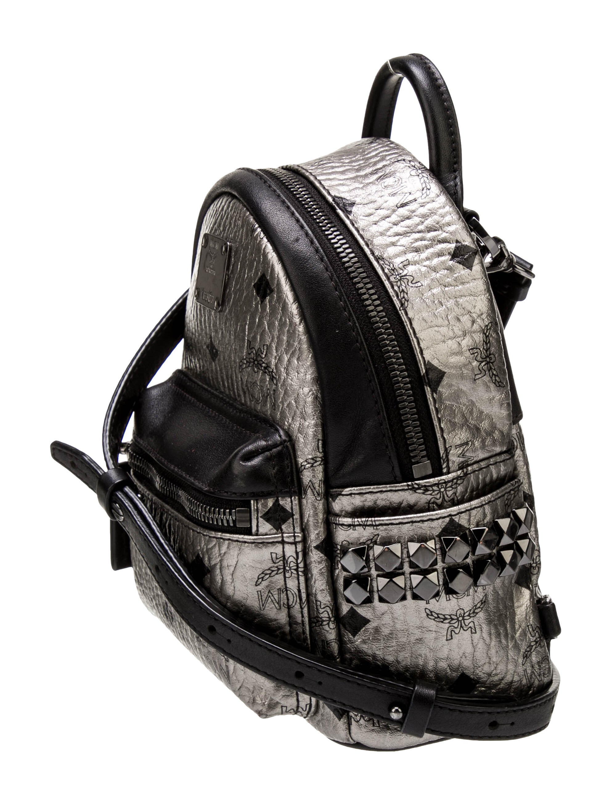 MCM Mini Visetos Backpack Silver Backpacks, Handbags W3051312 The