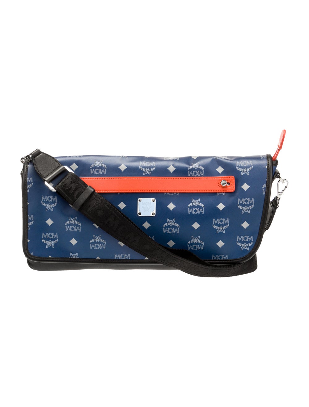MCM Visetos LeatherTrimmed Messenger Bag Blue Messenger Bags, Bags