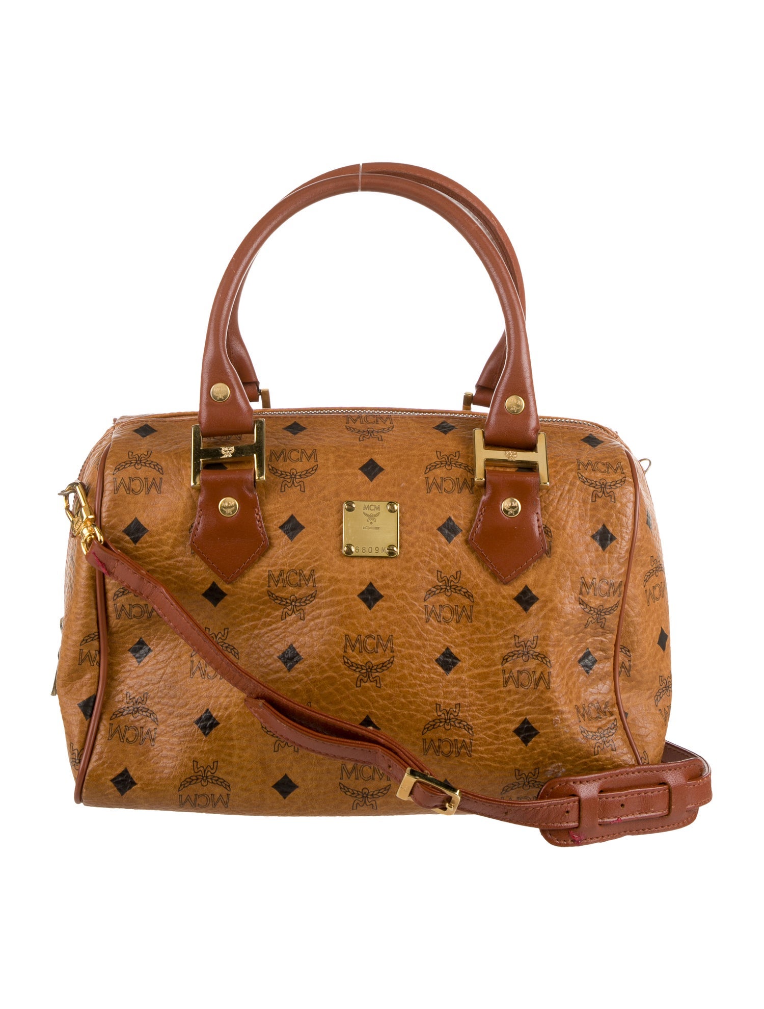 MCM Visetos Boston Bag