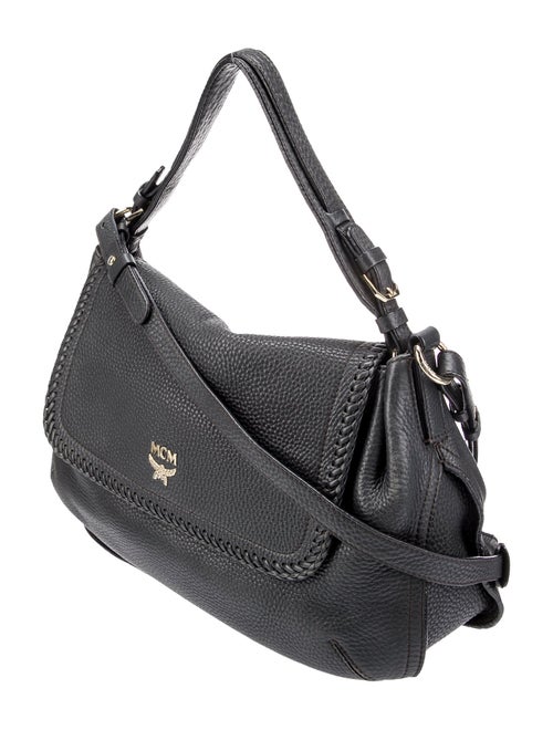 MCM Solid Leather Shoulder Bag