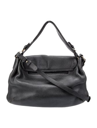 MCM Solid Leather Shoulder Bag