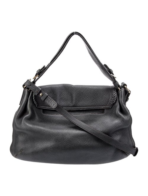 MCM Solid Leather Shoulder Bag