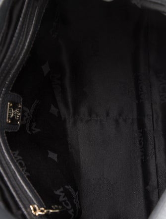 MCM Solid Leather Shoulder Bag