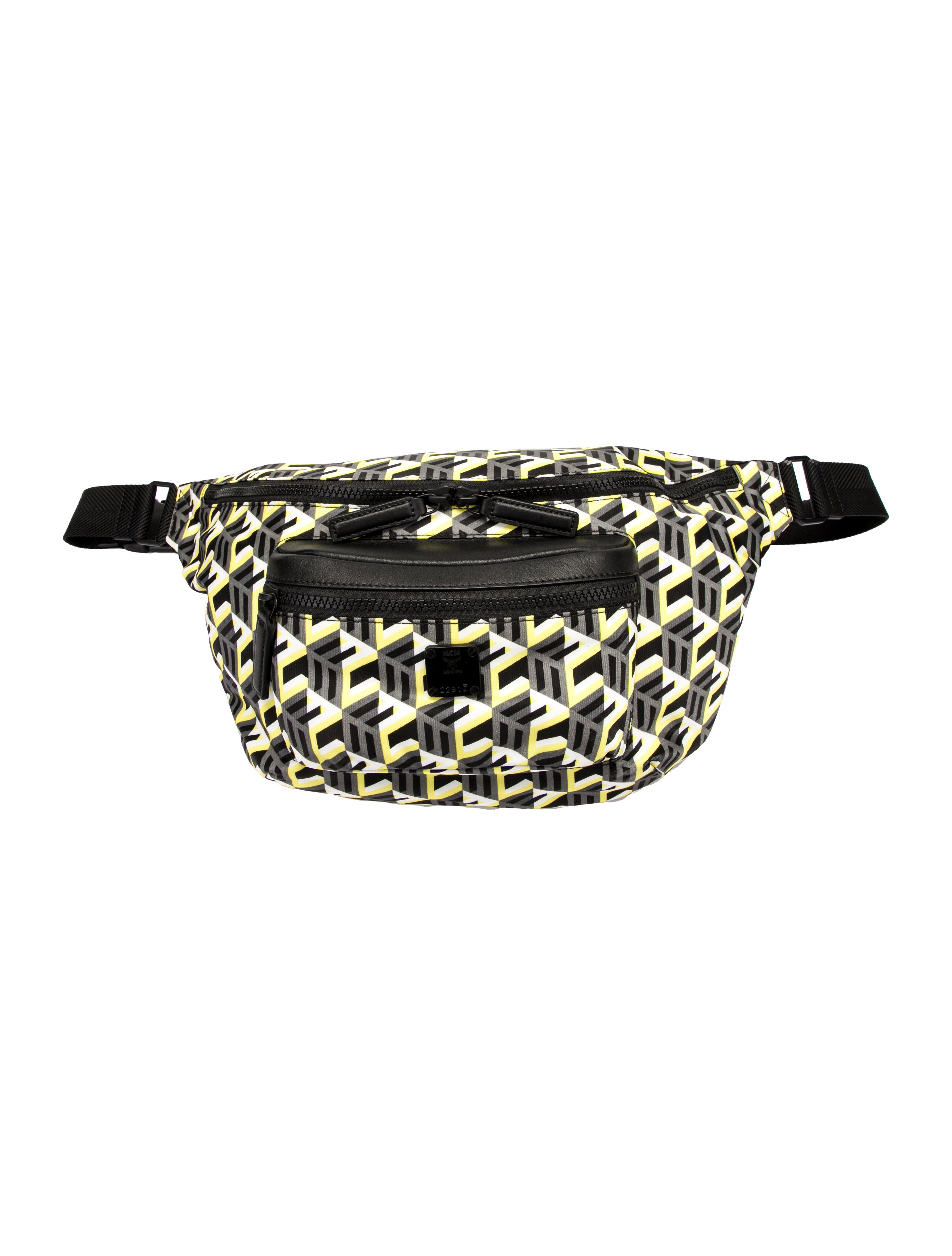 MCM Printed Nylon Waist Bag Yellow Waist Bags, Handbags W3052937