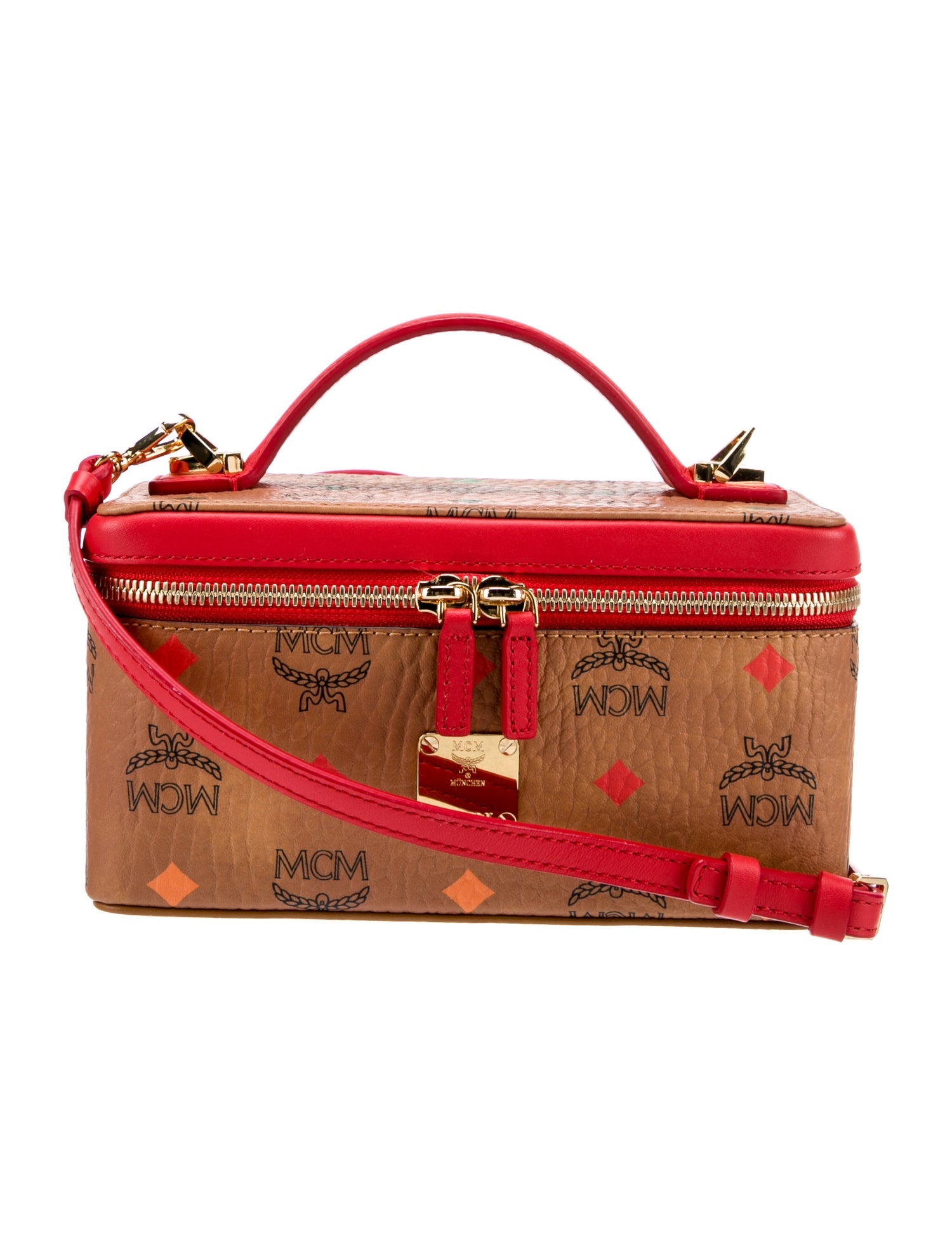 MCM Visetos Cosmetic Bag Brown Cosmetic Bags, Accessories W3052991