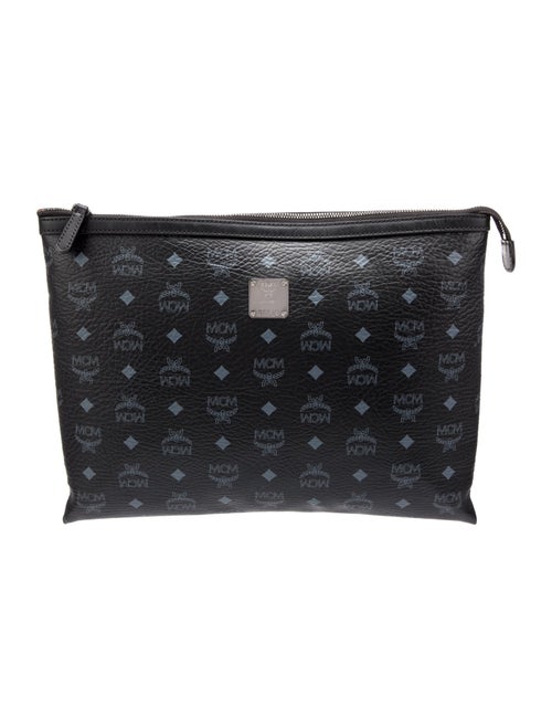 MCM Logo Printed Leather Clutch