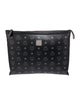 MCM Logo Printed Leather Clutch