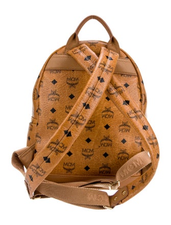 MCM Studded Logo Leather Backpack