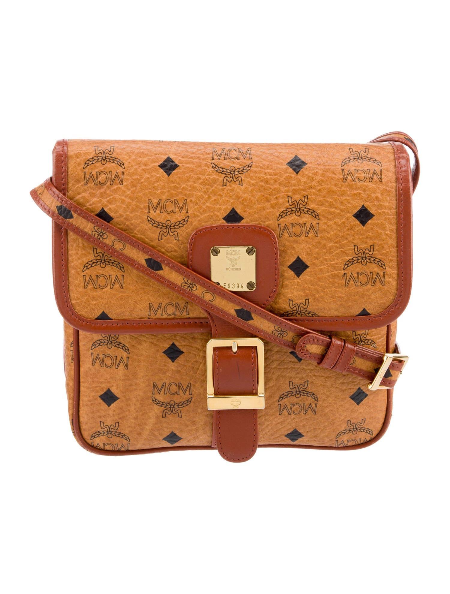 MCM Visetos Leather-Trimmed Crossbody Bag