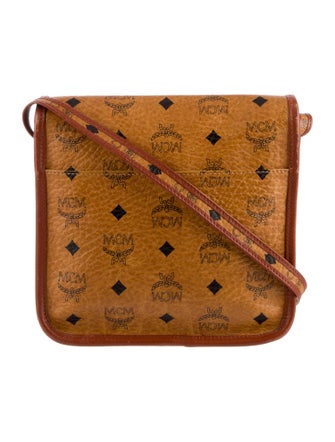 MCM Visetos Leather-Trimmed Crossbody Bag