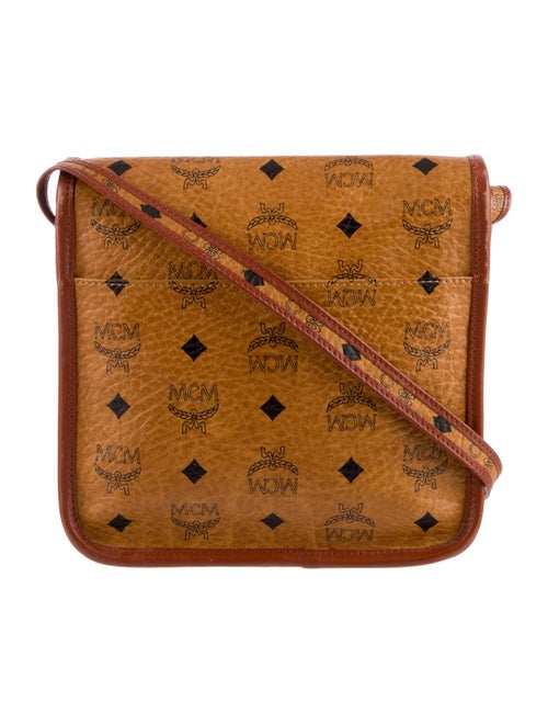 MCM Visetos Leather-Trimmed Crossbody Bag