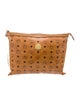 MCM Logo Monogram Coated Canvas Clutch