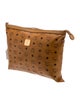 MCM Logo Monogram Coated Canvas Clutch