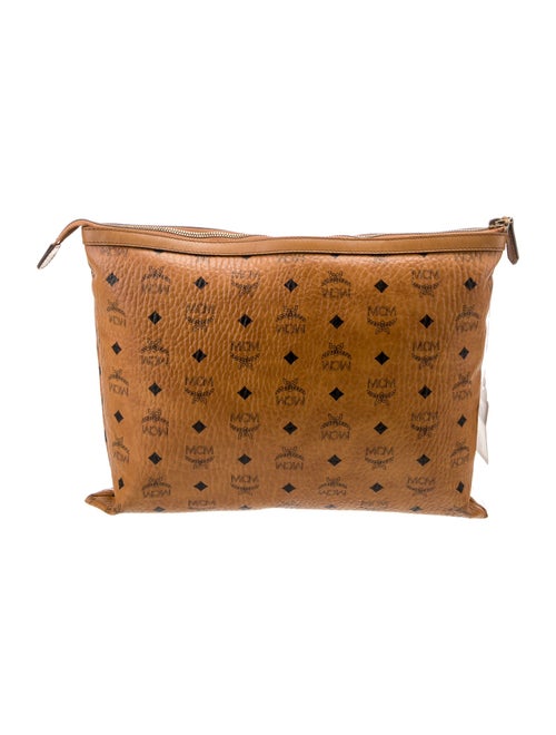 MCM Logo Monogram Coated Canvas Clutch