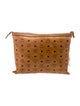 MCM Logo Monogram Coated Canvas Clutch