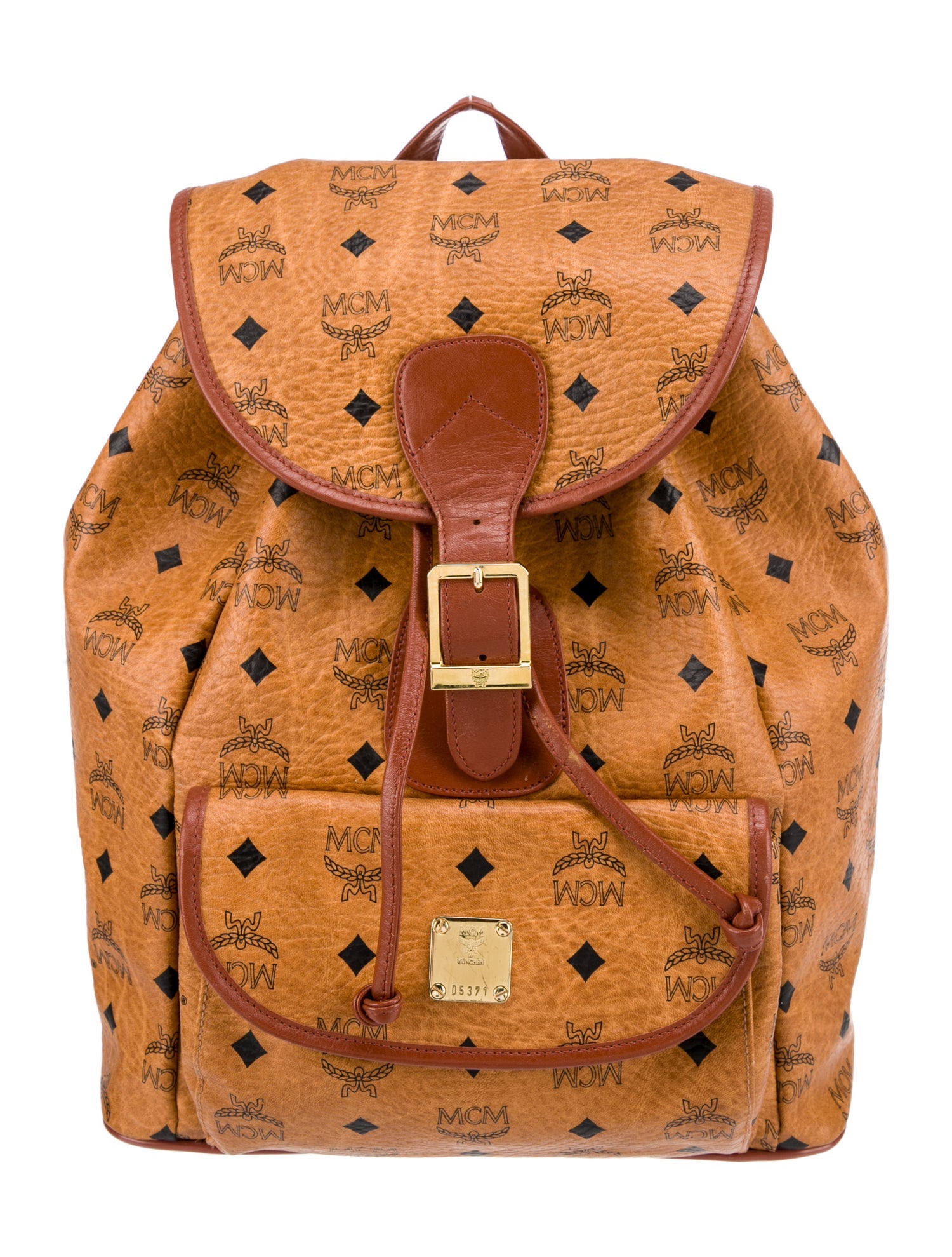 MCM Visetos Leather-Trimmed Backpack