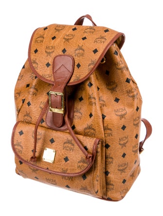 MCM Visetos Leather-Trimmed Backpack