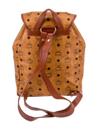 MCM Visetos Leather-Trimmed Backpack