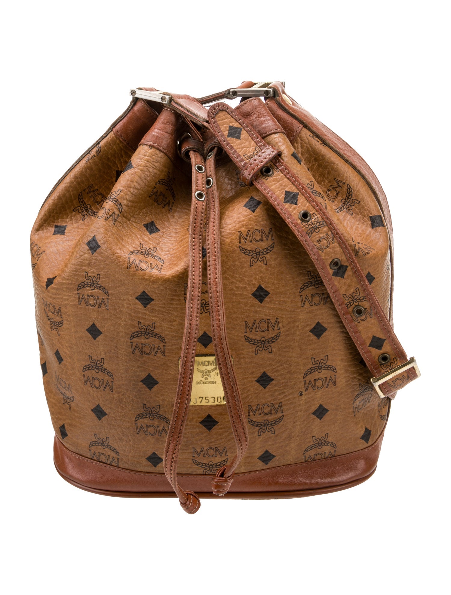 MCM Logo Print Coated Canvas Crossbody Bag
