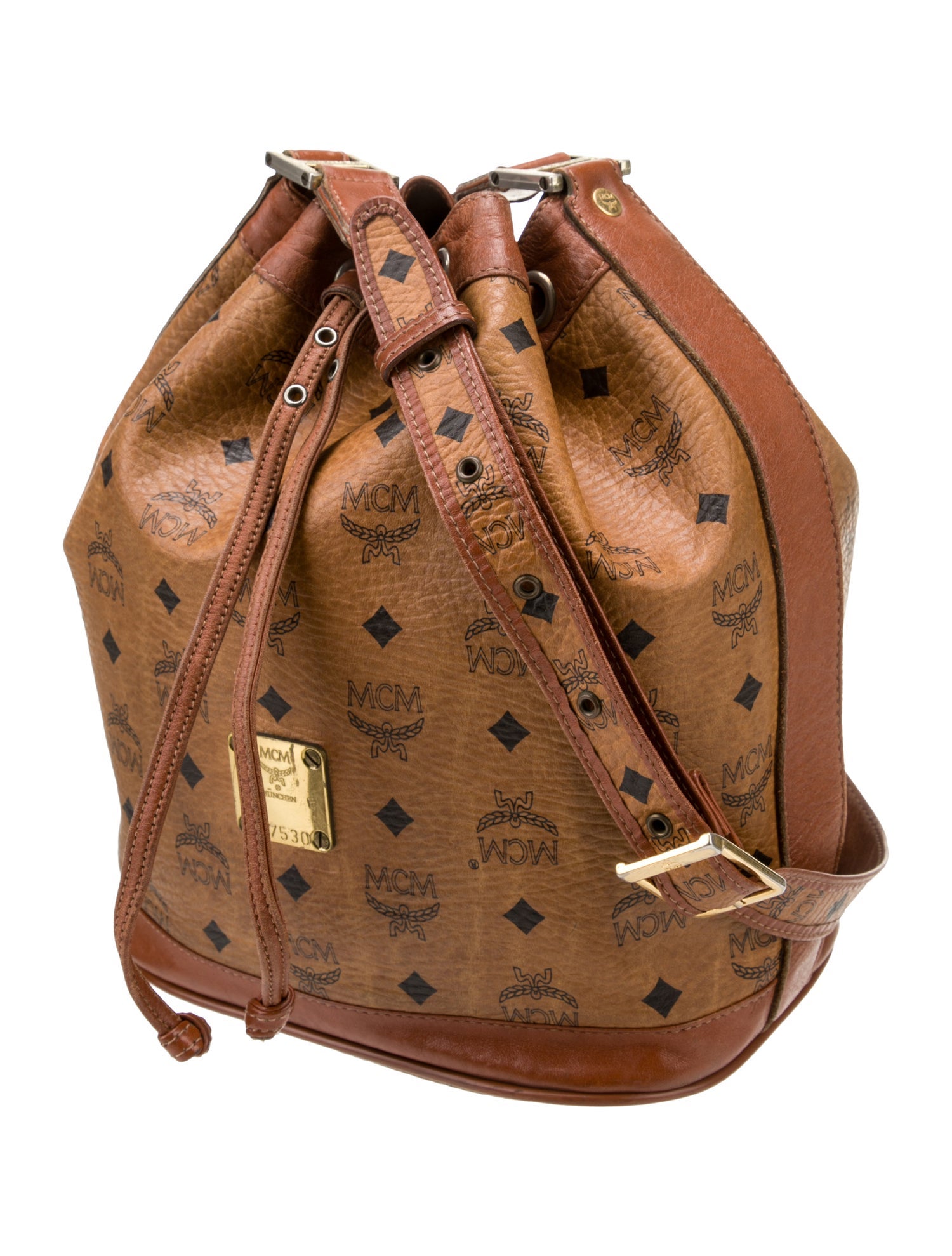 MCM Logo Print Coated Canvas Crossbody Bag