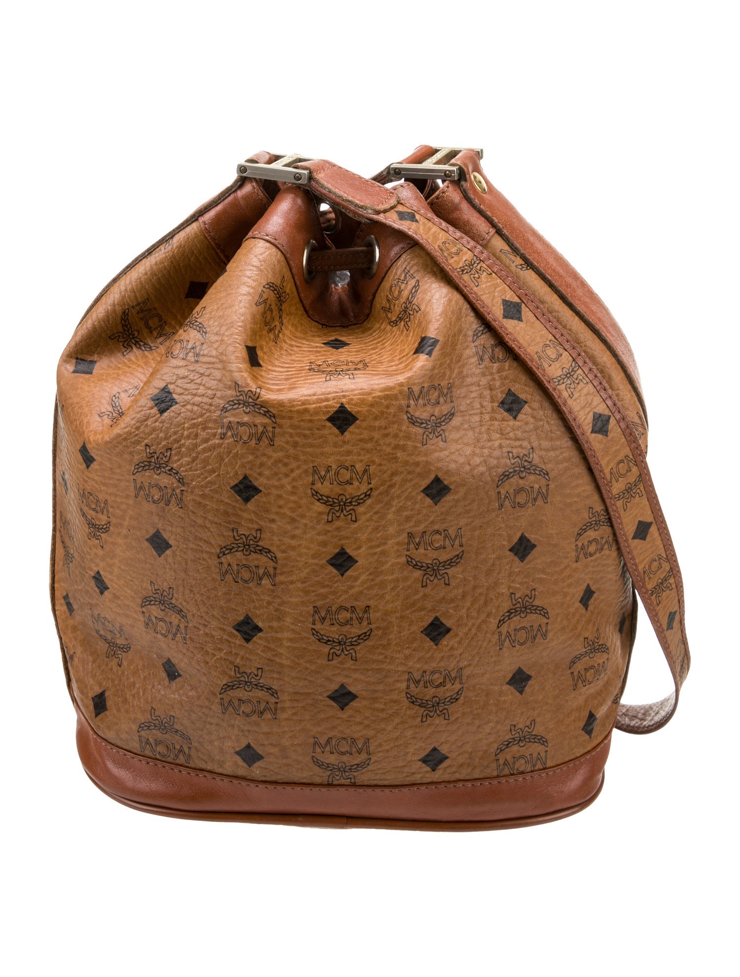 MCM Logo Print Coated Canvas Crossbody Bag