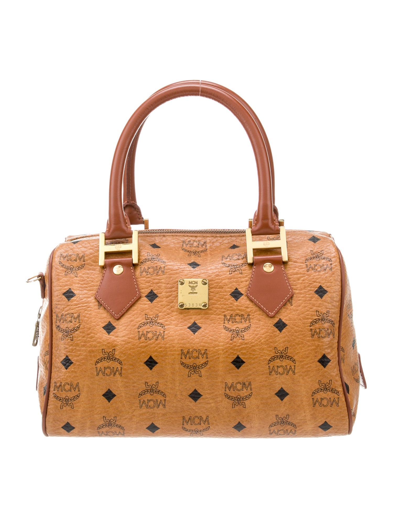 MCM Leather-Trimmed Visetos Crossbody Bag