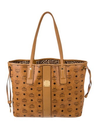 MCM Logo Monogram Coated Canvas Tote Bag