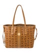 MCM Logo Monogram Coated Canvas Tote Bag