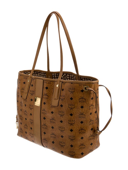 MCM Logo Monogram Coated Canvas Tote Bag