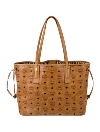 MCM Logo Monogram Coated Canvas Tote Bag