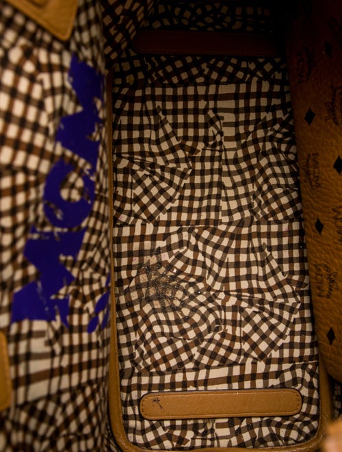 MCM Logo Monogram Coated Canvas Tote Bag