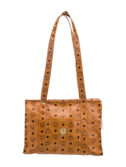 MCM Logo Monogram Coated Canvas Tote Bag