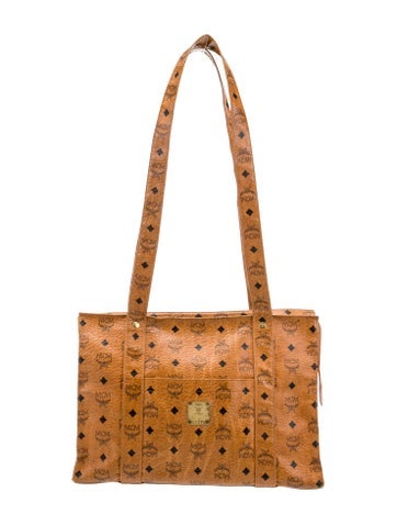 MCM Totes Logo Monogram Coated Canvas Tote Bag