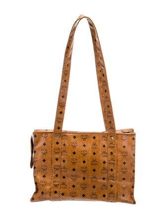 MCM Logo Monogram Coated Canvas Tote Bag