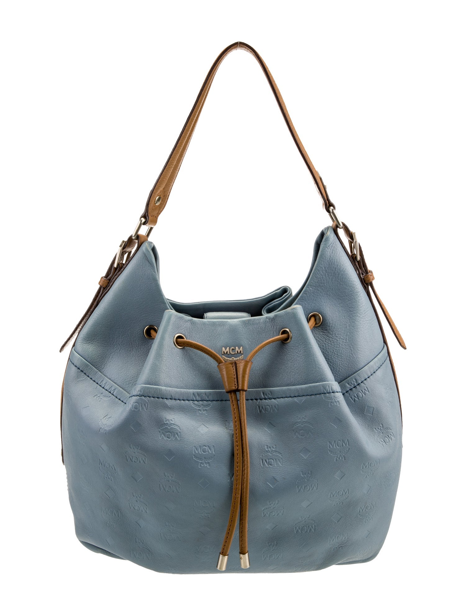 MCM Leather Visetos Bucket Bag