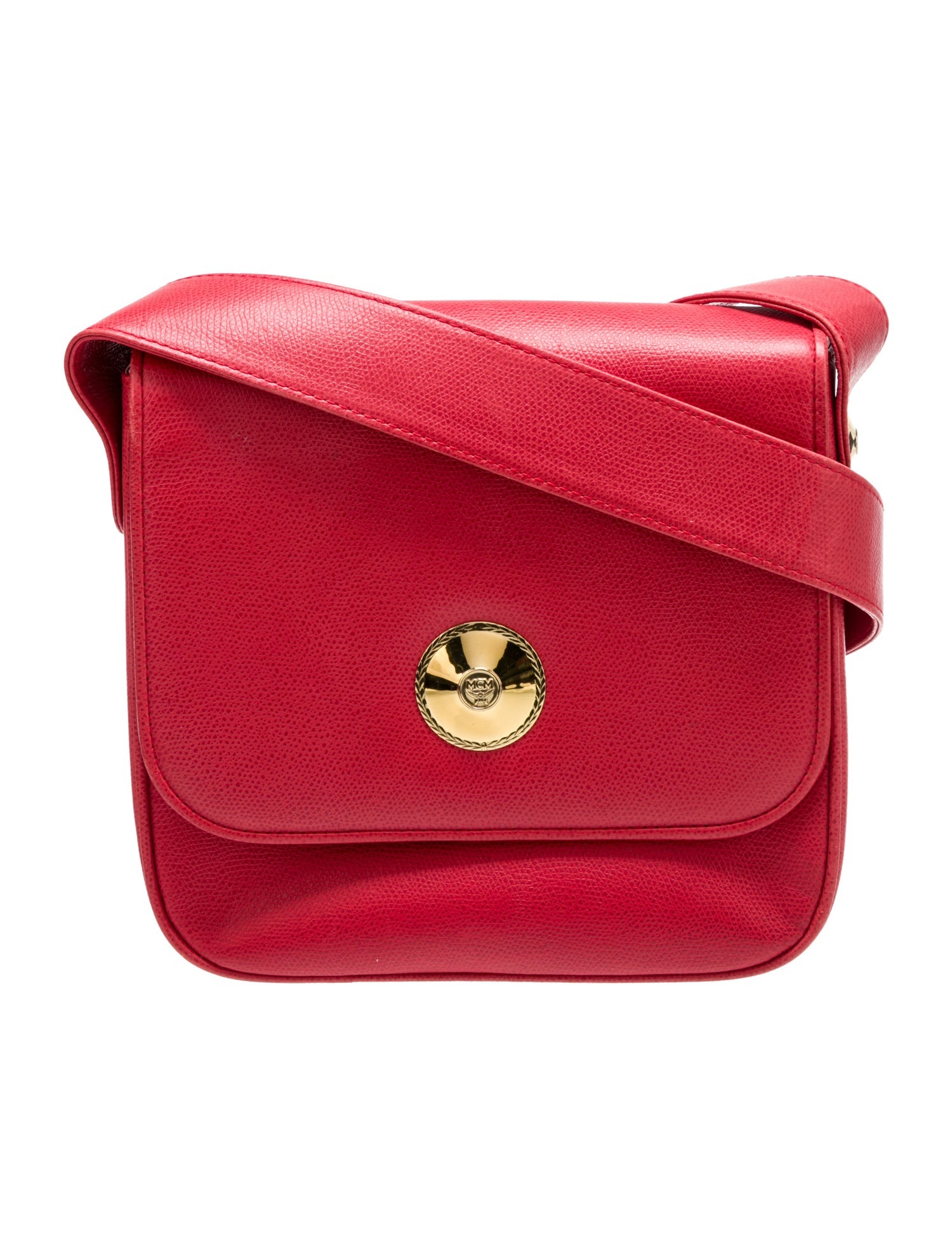 MCM Leather Shoulder Bag Red Shoulder Bags, Handbags W3059016 The