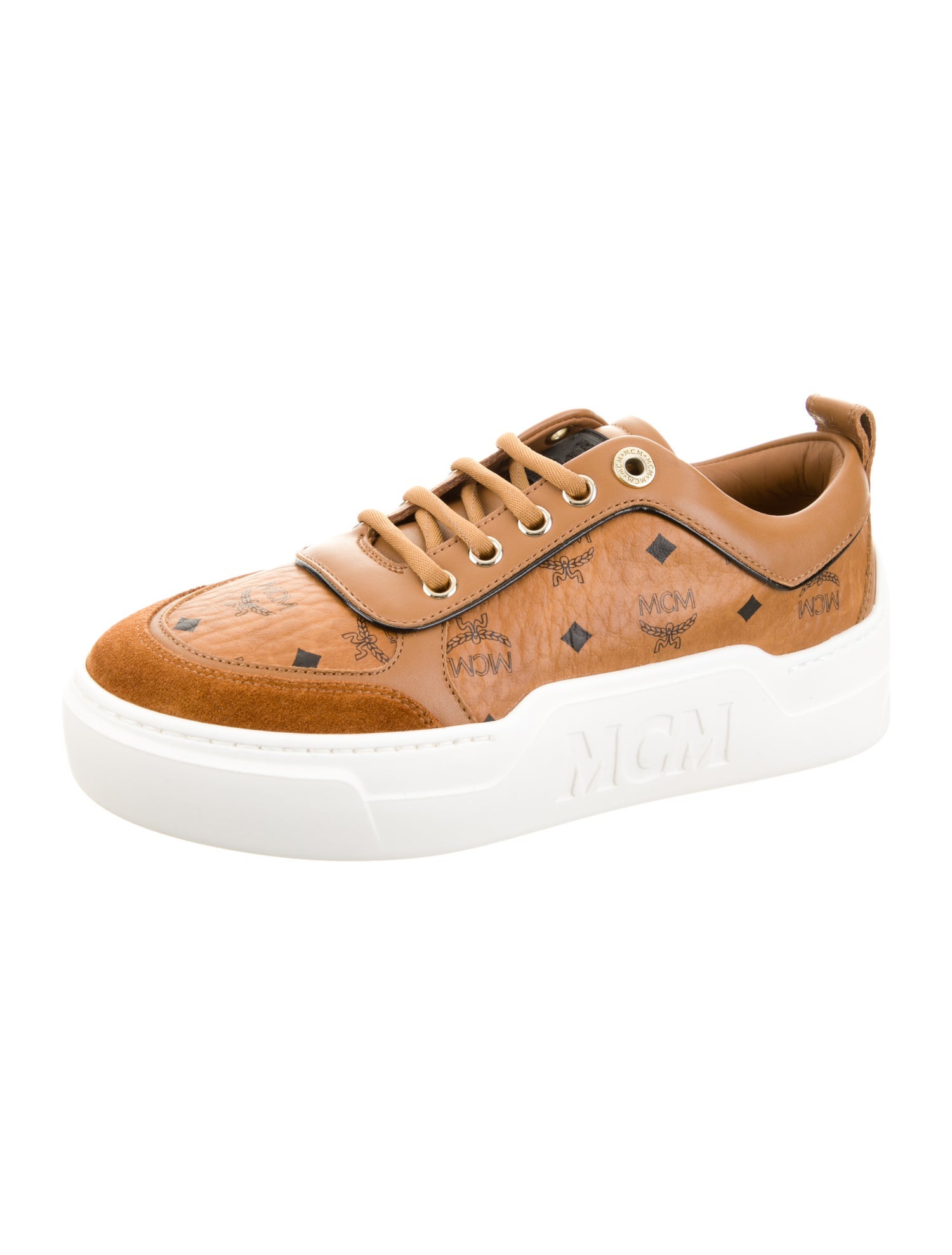 MCM Visetos Leather Sneakers