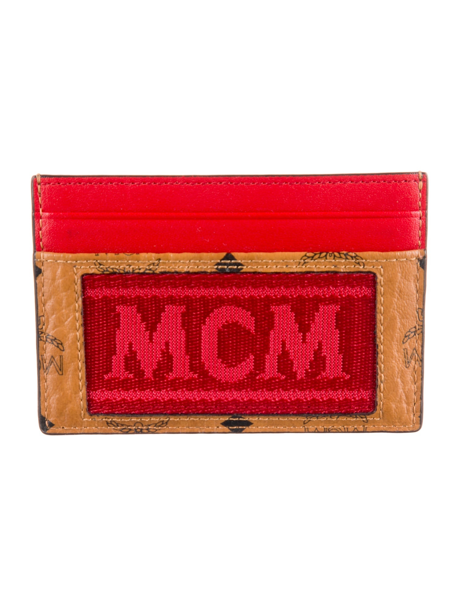 MCM Leather Printed Card Holder