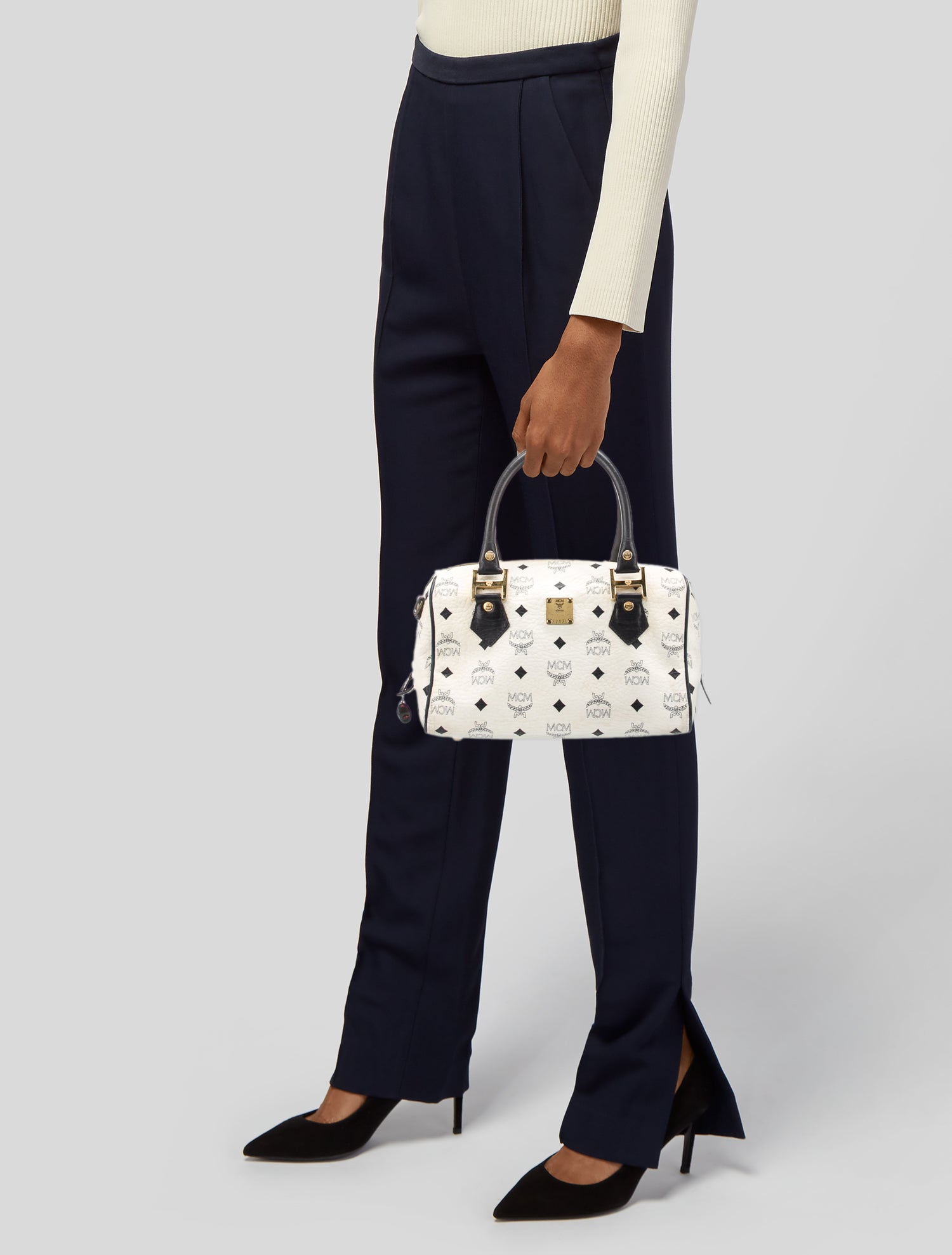 MCM Leather Top Handle Bag