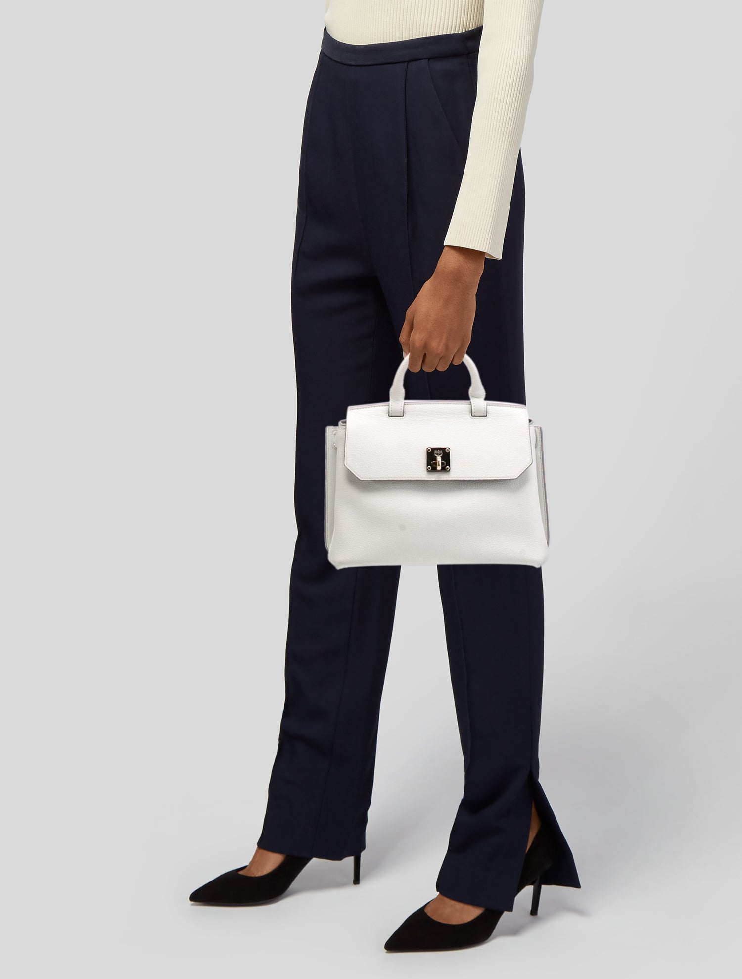 MCM Leather Top Handle Bag