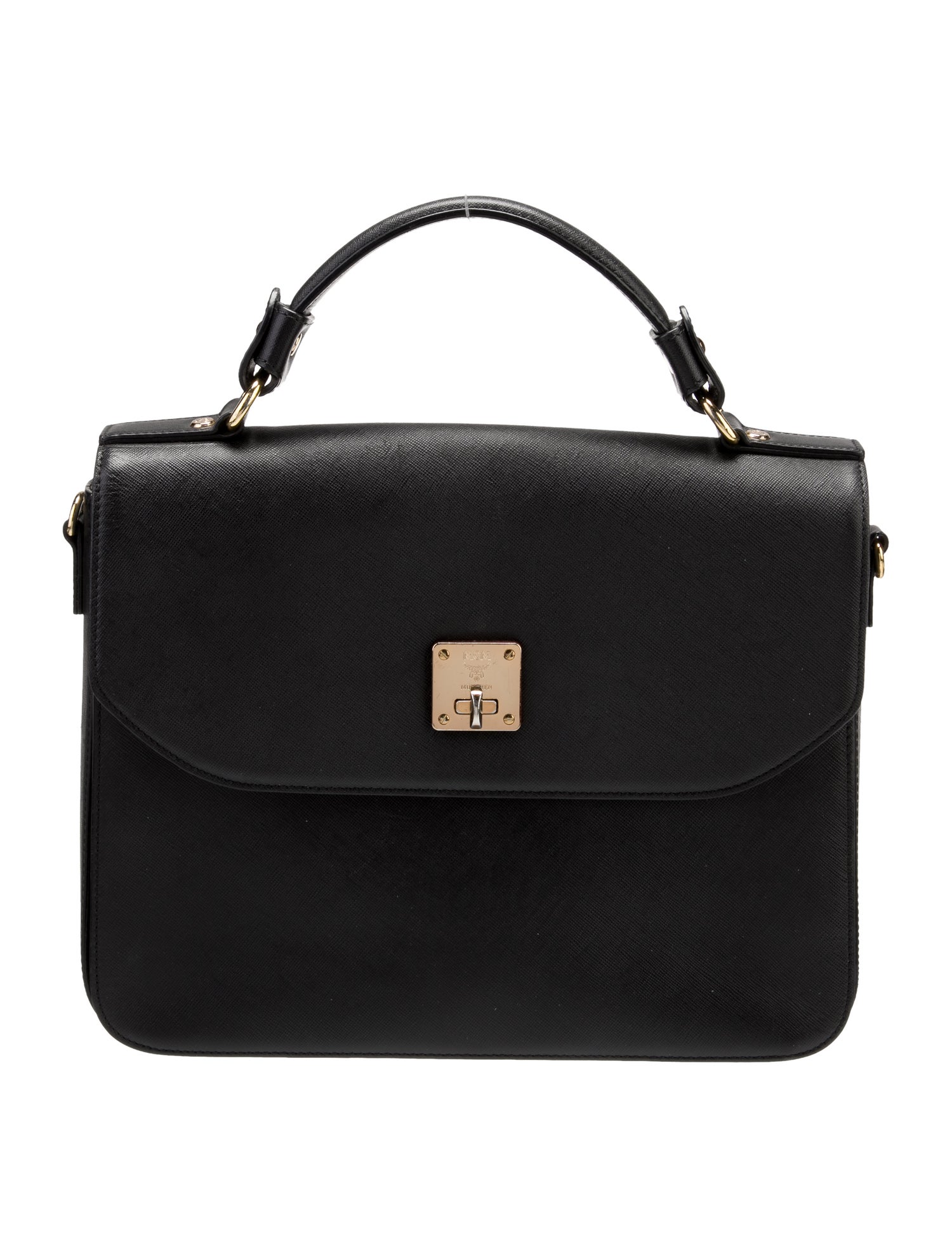 MCM Leather Top Handle Bag