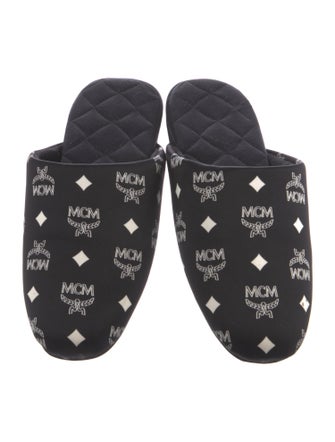 MCM Satin Printed Mules