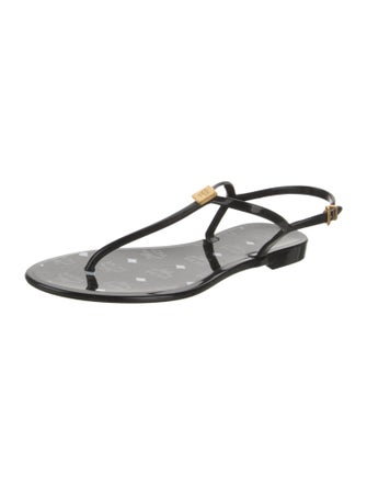 MCM Rubber T-Strap Sandals